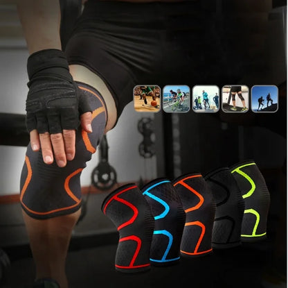 Manchon de compression pour genou en nylon élastique