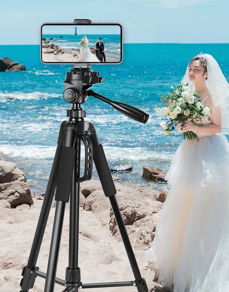 Trépied de voyage en aluminium de 1,4 m pour smartphone et appareil photo