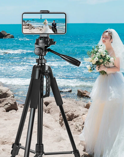 Trépied de voyage en aluminium de 1,4 m pour smartphone et appareil photo
