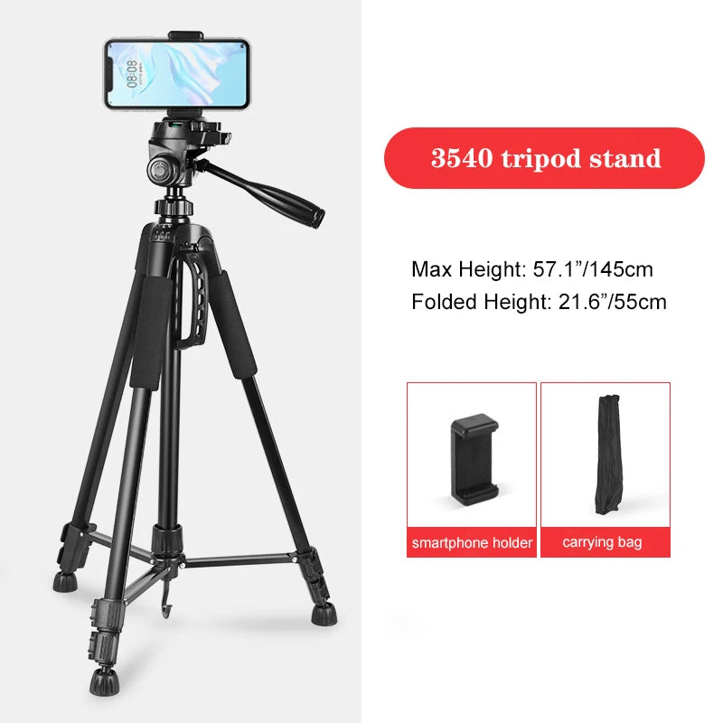 Trépied de voyage en aluminium de 1,4 m pour smartphone et appareil photo