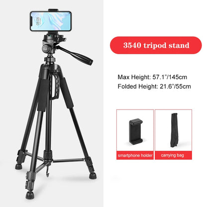 Trépied de voyage en aluminium de 1,4 m pour smartphone et appareil photo