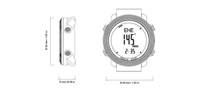 Montre numérique de sport NORTH EDGE avec altimètre et boussole