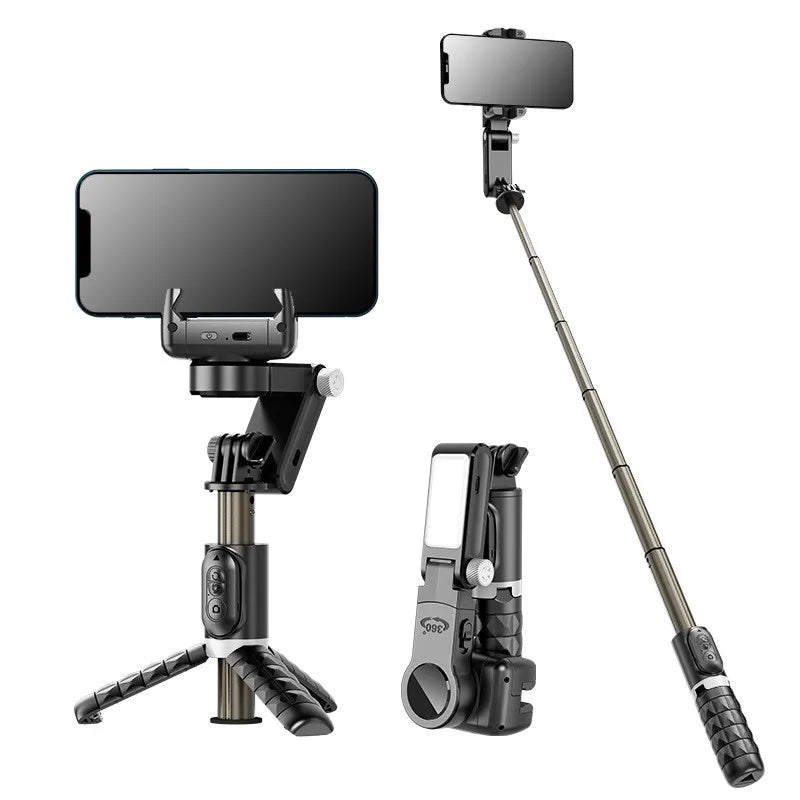 Stabilisateur smartphone Q18 avec télécommande Bluetooth, éclairage LED et suivi du visage