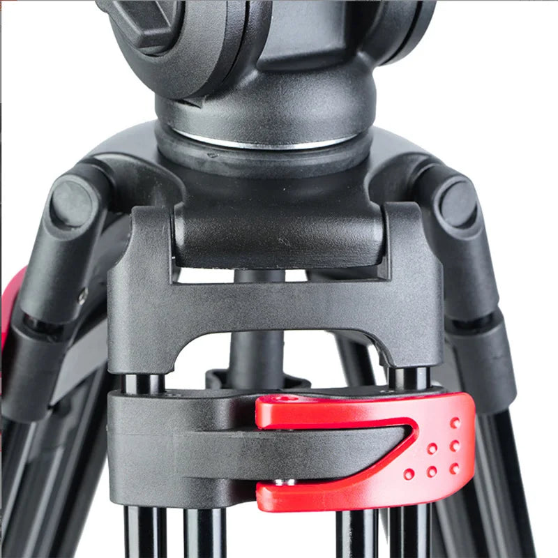 Trépied vidéo professionnel en aluminium avec tête hydraulique fluide – hauteur maximale 1,8 m