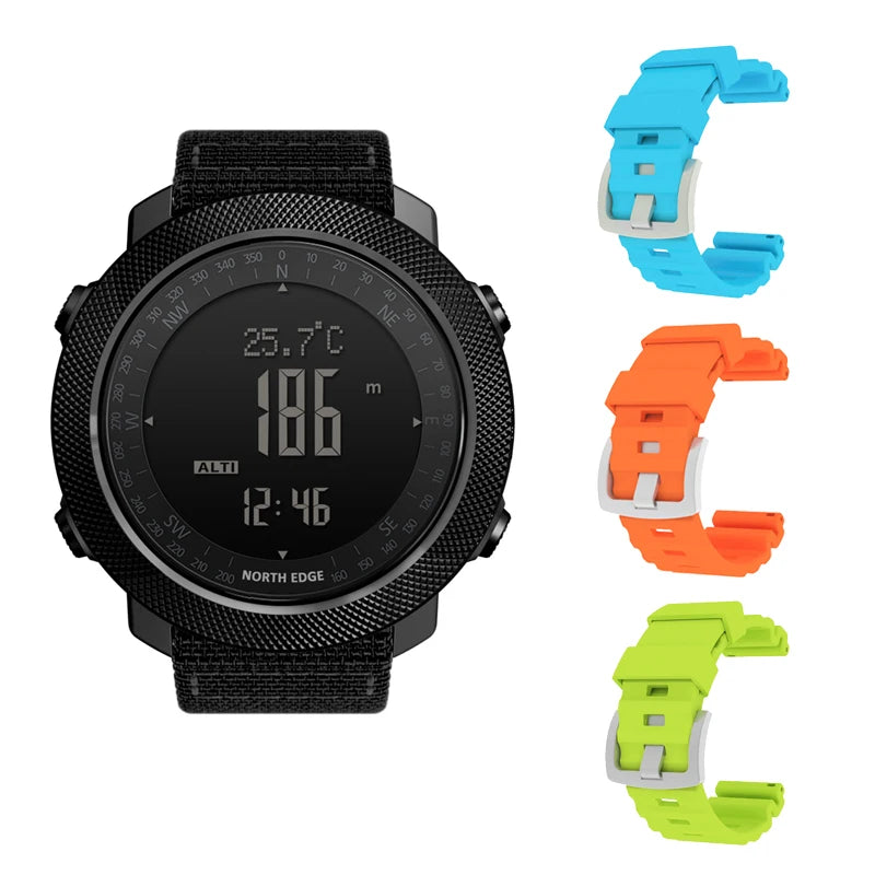 Montre numérique de sport NORTH EDGE avec altimètre et boussole