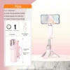Perche selfie magnétique pliable Z3 avec support de téléphone et éclairage optionnel