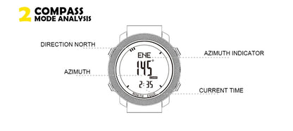 Montre numérique de sport NORTH EDGE avec altimètre et boussole