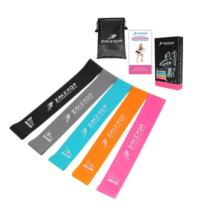 Bandes élastiques de résistance Zakerda – 5 niveaux pour fitness et yoga