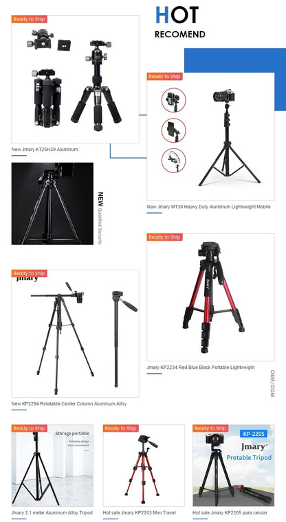 Trépied professionnel Jmary en aluminium pour appareil photo – KT235-NB30A