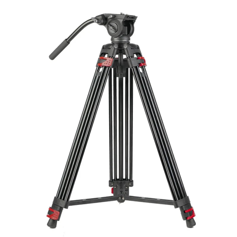 Trépied vidéo professionnel en aluminium avec tête hydraulique fluide – hauteur maximale 1,8 m