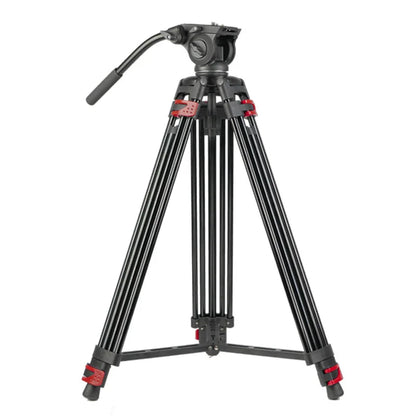 Trépied vidéo professionnel en aluminium avec tête hydraulique fluide – hauteur maximale 1,8 m