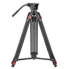 Trépied vidéo professionnel en aluminium avec tête hydraulique fluide – hauteur maximale 1,8 m