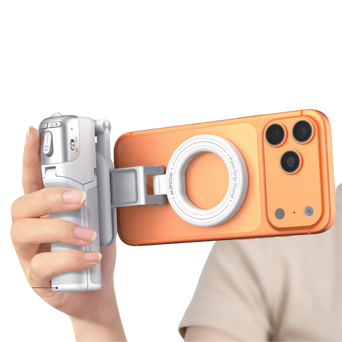 Perche selfie magnétique pliable Z3 avec support de téléphone et éclairage optionnel