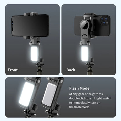 Stabilisateur smartphone Q18 avec télécommande Bluetooth, éclairage LED et suivi du visage