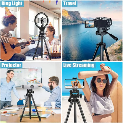 Trépied multifonction pour téléphone, selfie et éclairage