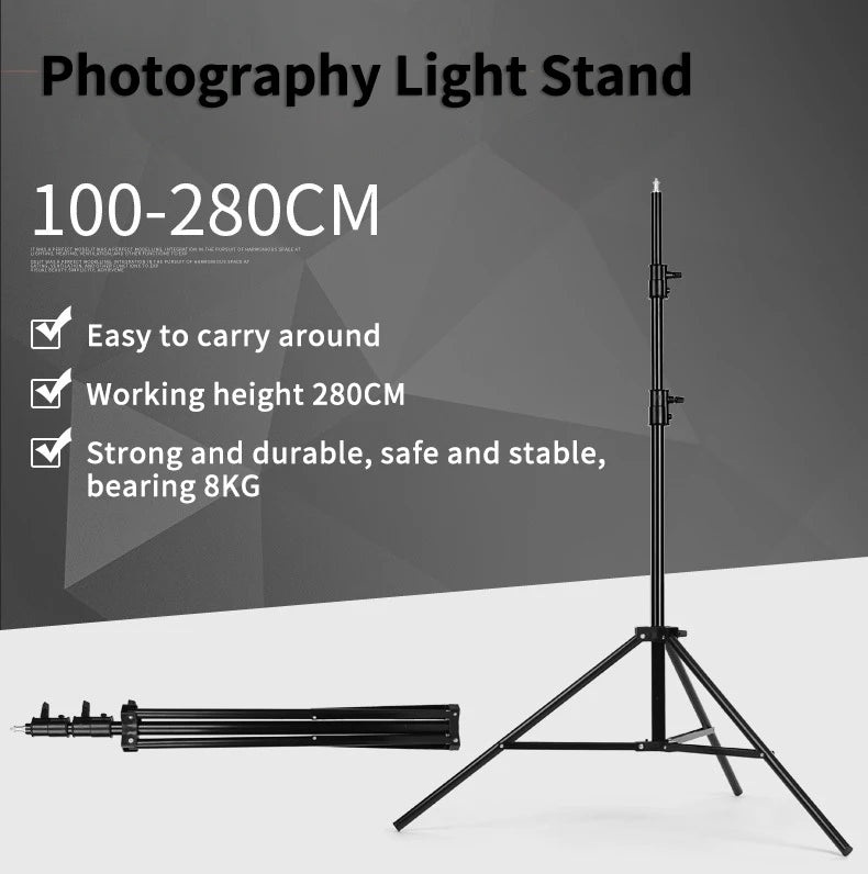 Pied d’éclairage en aluminium de 2,8 m pour studio photo et vidéo – K280