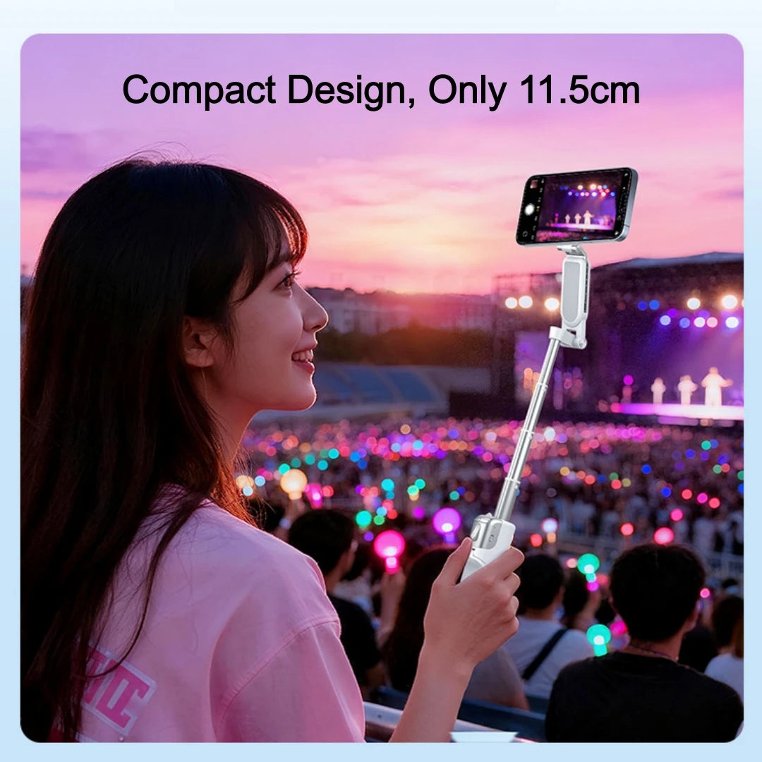 Perche selfie magnétique pliable Z3 avec support de téléphone et éclairage optionnel