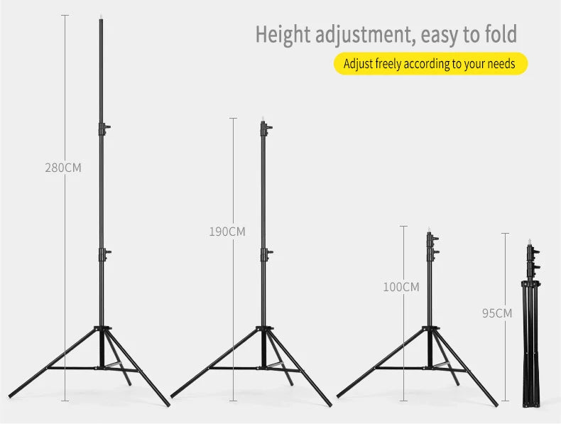 Pied d’éclairage en aluminium de 2,8 m pour studio photo et vidéo – K280