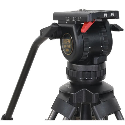 Trépied vidéo professionnel Jiepai V6 CF-S avec tête fluide