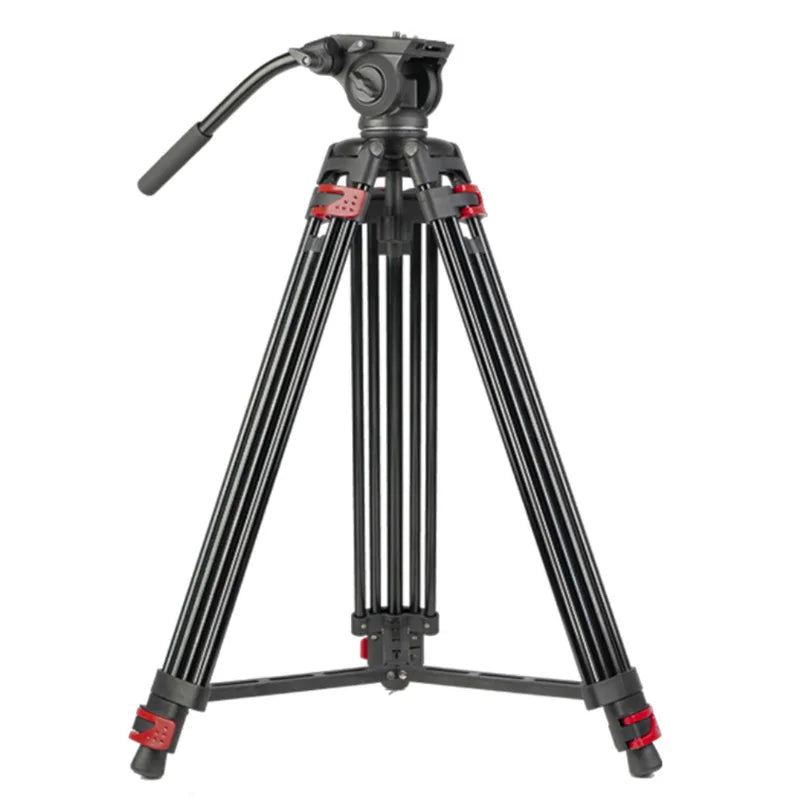 Trépied vidéo professionnel en aluminium avec tête hydraulique fluide – hauteur maximale 1,8 m