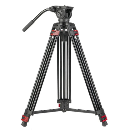 Trépied vidéo professionnel en aluminium avec tête hydraulique fluide – hauteur maximale 1,8 m