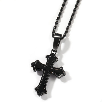 Collier rétro avec pendentif croix