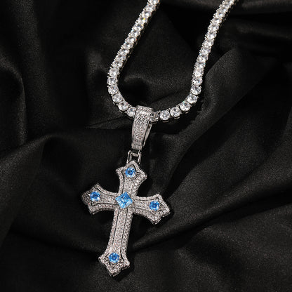 Collier rétro avec pendentif croix