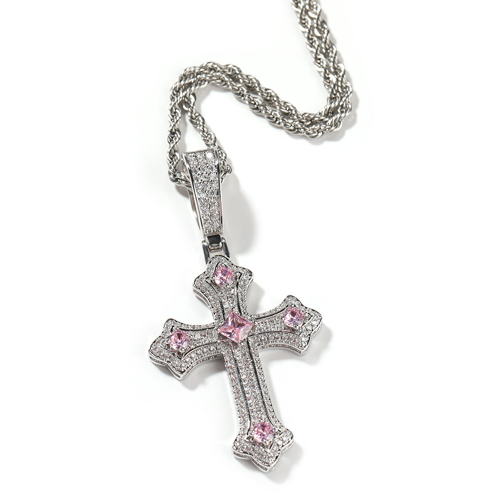 Collier rétro avec pendentif croix
