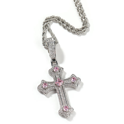 Collier rétro avec pendentif croix