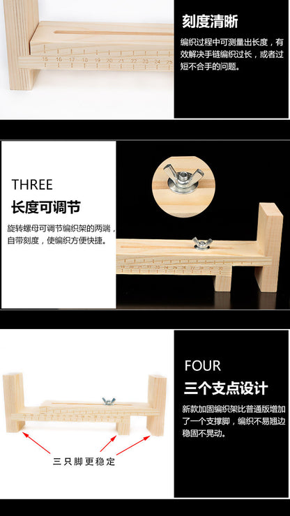 Métier à tresser en bois pour bracelets et cordons