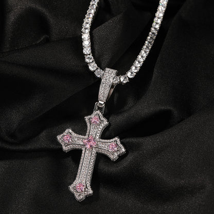 Collier rétro avec pendentif croix