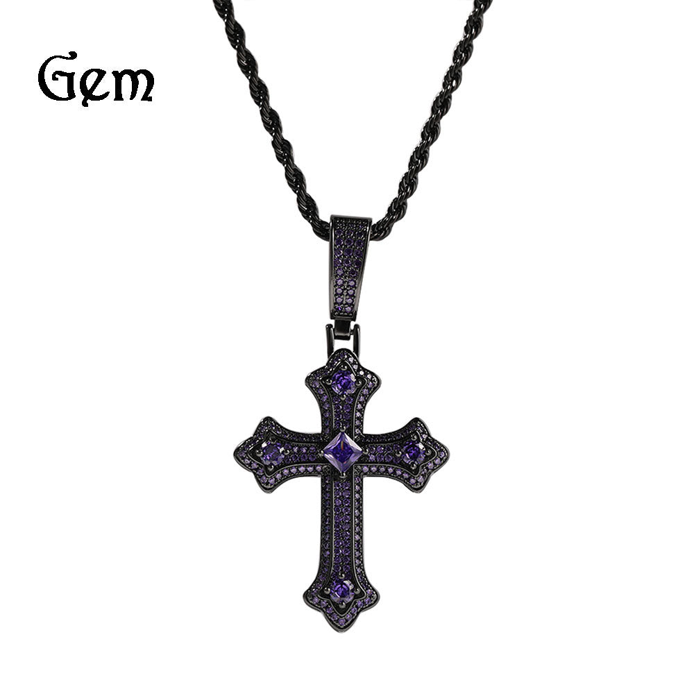 Collier rétro avec pendentif croix