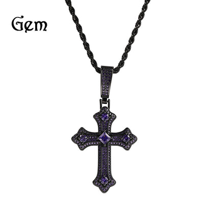 Collier rétro avec pendentif croix