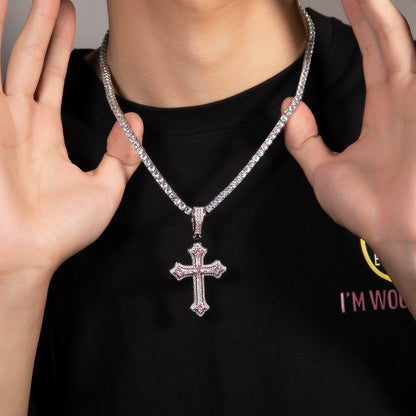 Collier rétro avec pendentif croix