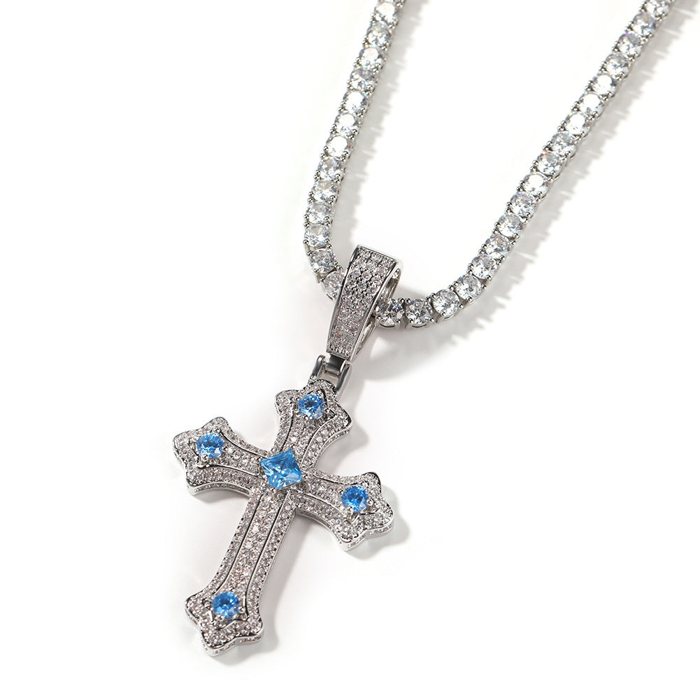 Collier rétro avec pendentif croix