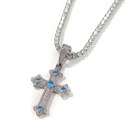 Collier rétro avec pendentif croix