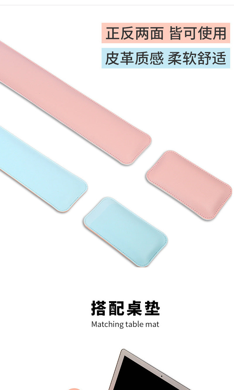 Grand tapis de souris en cuir avec repose-poignets pour clavier