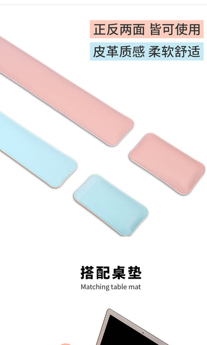 Grand tapis de souris en cuir avec repose-poignets pour clavier