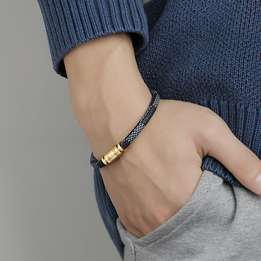 Bracelet mixte en corde avec fermoir magnétique
