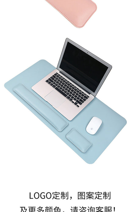 Grand tapis de souris en cuir avec repose-poignets pour clavier