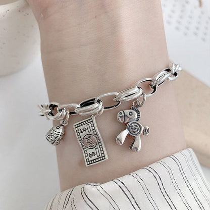 Bracelet vintage avec étoile à six branches