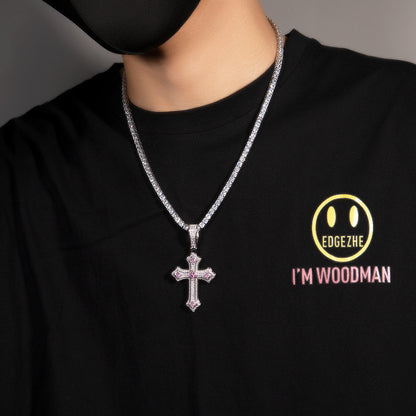 Collier rétro avec pendentif croix
