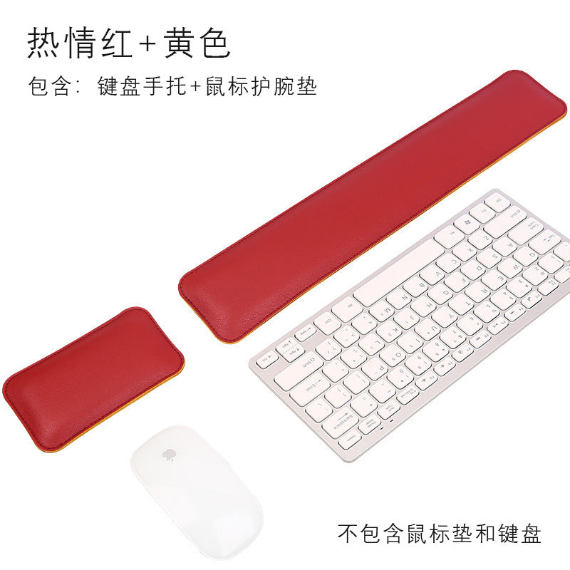 Grand tapis de souris en cuir avec repose-poignets pour clavier