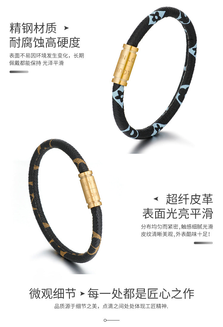 Bracelet mixte en corde avec fermoir magnétique