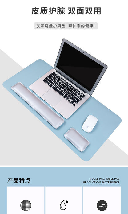 Grand tapis de souris en cuir avec repose-poignets pour clavier