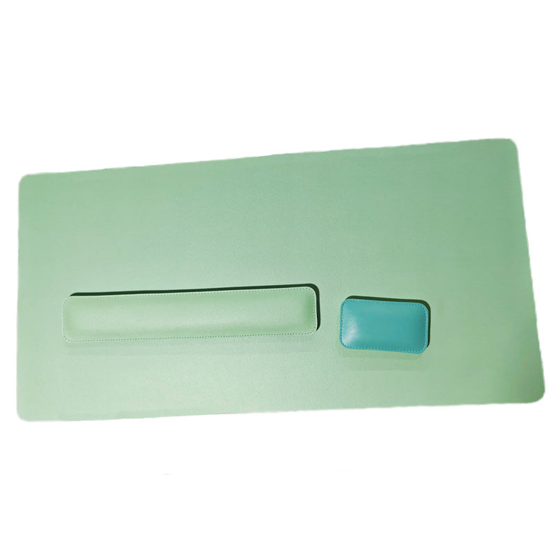 Grand tapis de souris en cuir avec repose-poignets pour clavier