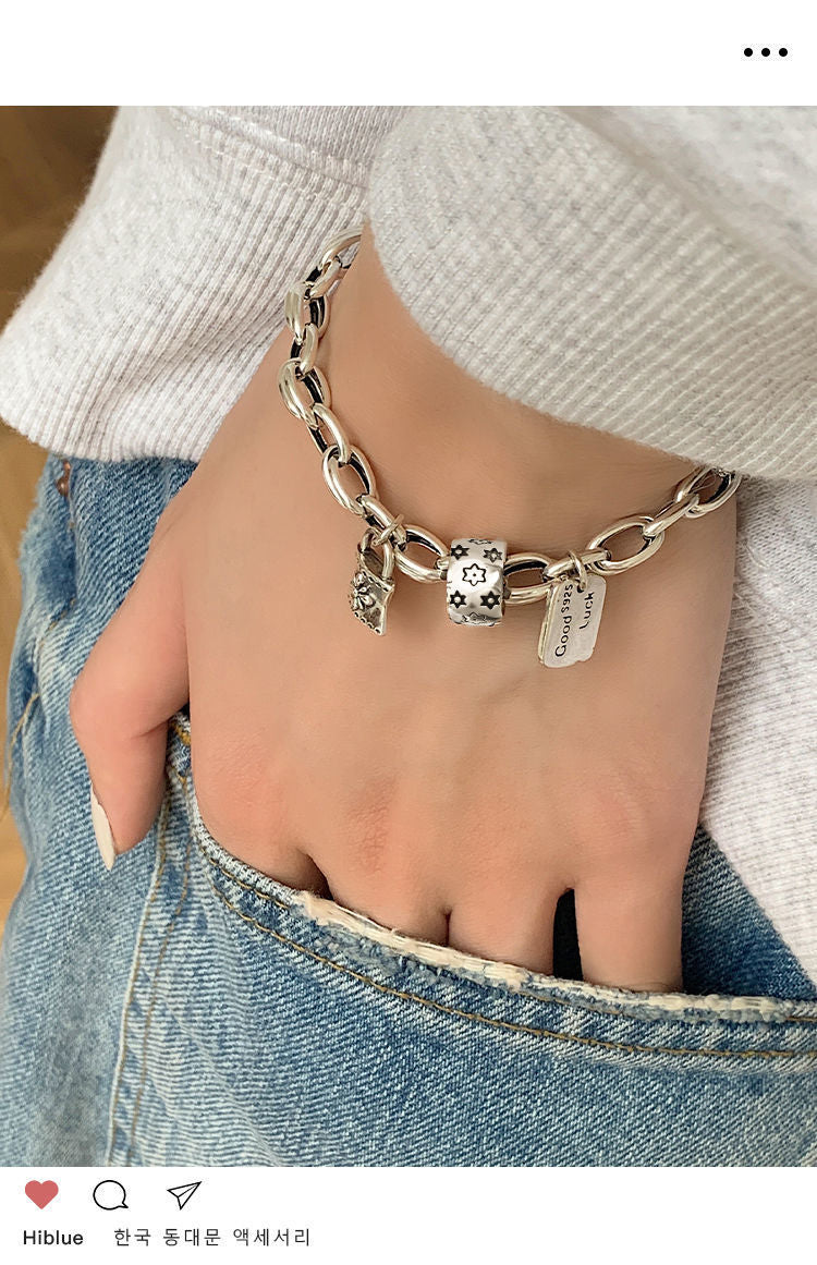 Bracelet vintage avec étoile à six branches