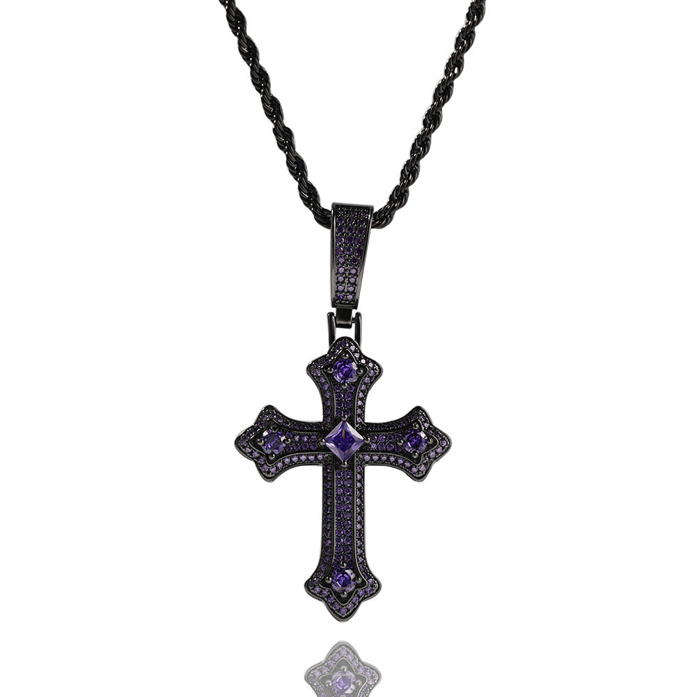 Collier rétro avec pendentif croix