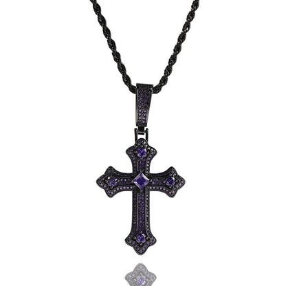 Collier rétro avec pendentif croix
