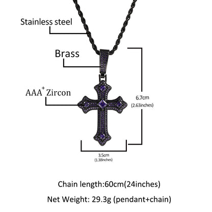 Collier rétro avec pendentif croix